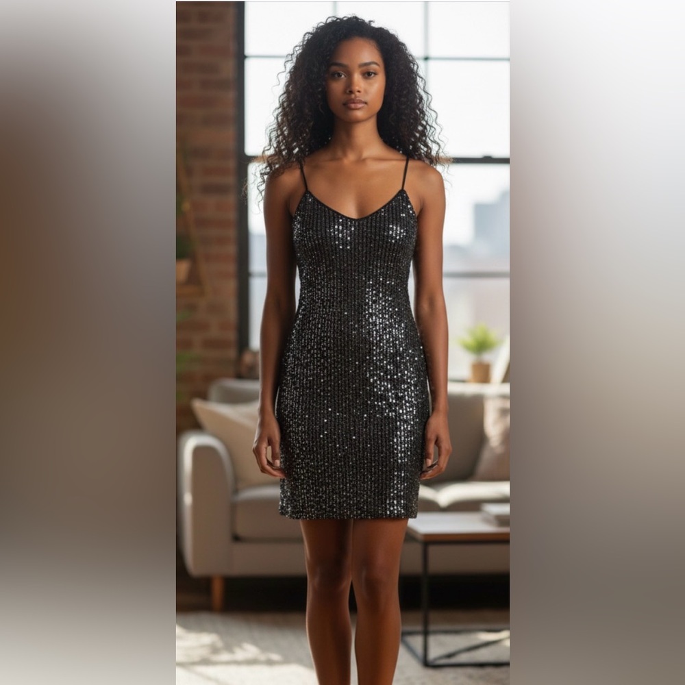 Silver Sparkly Sequin Mini Dress by Urban Social size small